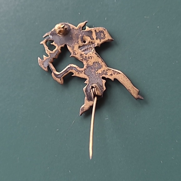 Rare Vintage 1940's Siam Ramasoon Thunder god Pin Brooch! Colored, Cute, COOL! - Picture 5 of 8